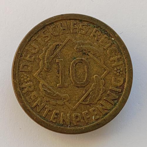 Монета 10 пфеннигов 1924