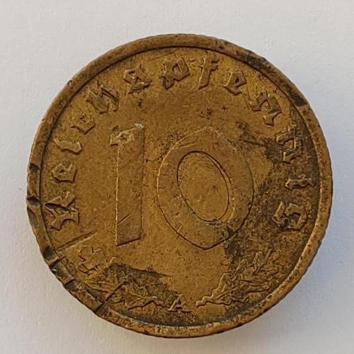 Монета 10 пфеннигов 1939 A