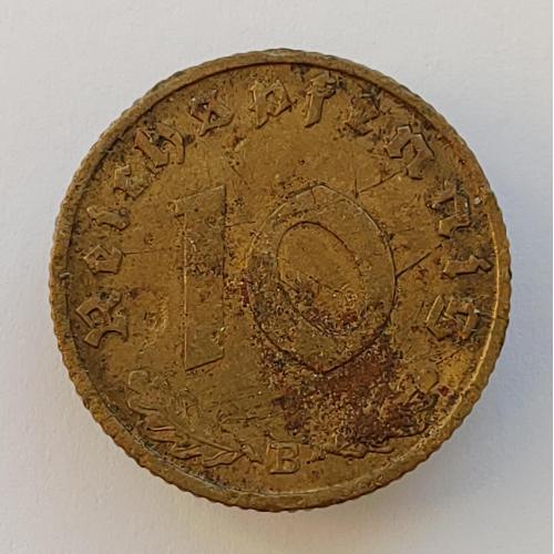 Монета 10 пфеннигов 1939 B