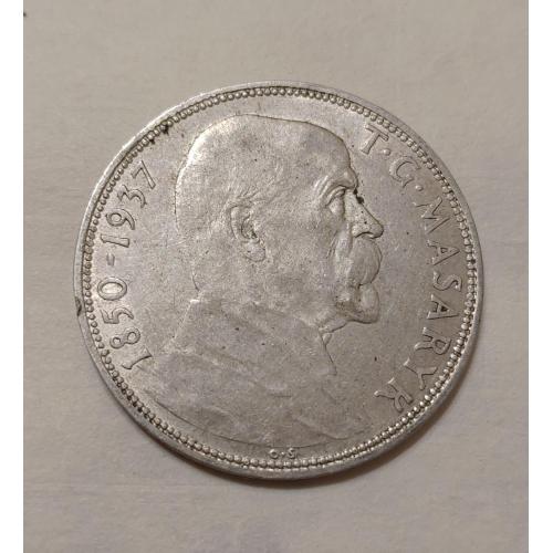 Монета 20 крон, 1937 год,серебро,Чехословакия 