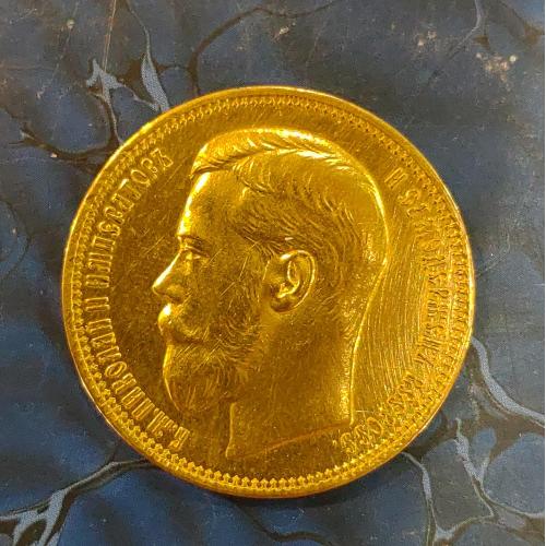 Монета 37 рублей 50 копеек. 100 франков 1902 год. Золото. Вес 31,7 гр. Новодел