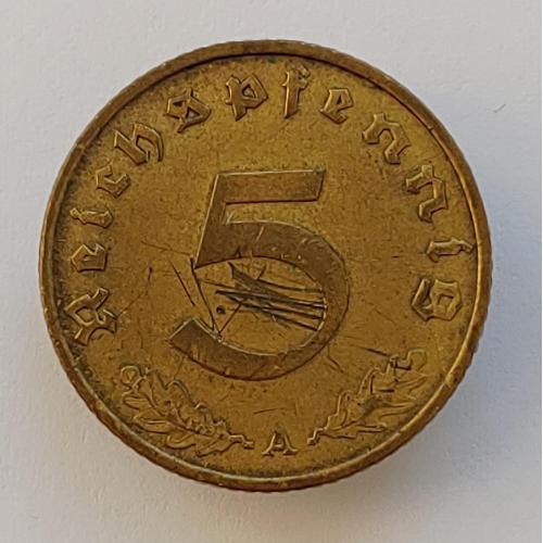 Монета 5 пфеннигов 1937 А