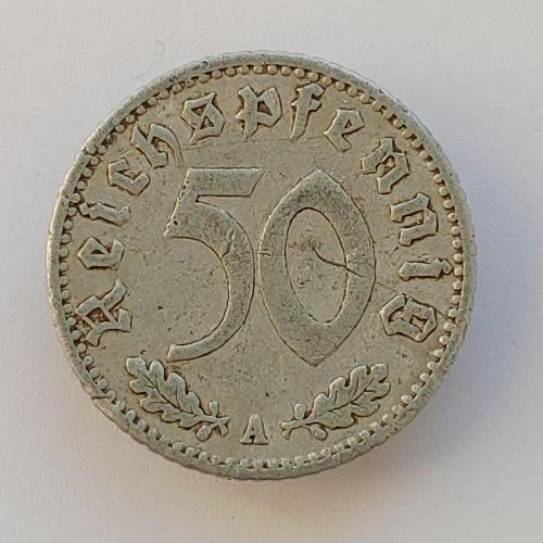 Монета 50 пфеннигов 1939 A