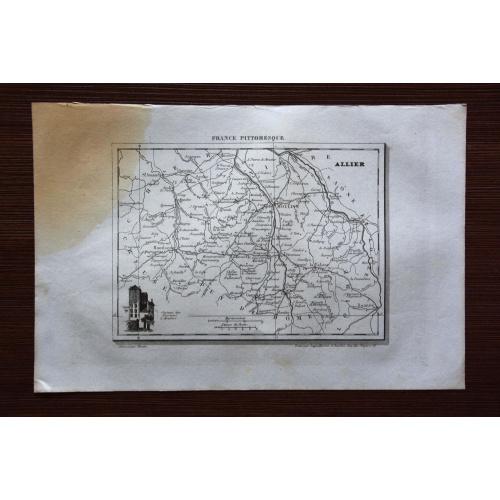 Оригинальная карта 1835 года. Живописная Франция 