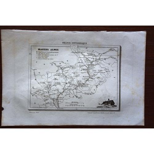 Оригинальная карта 1835 года. Живописная Франция 