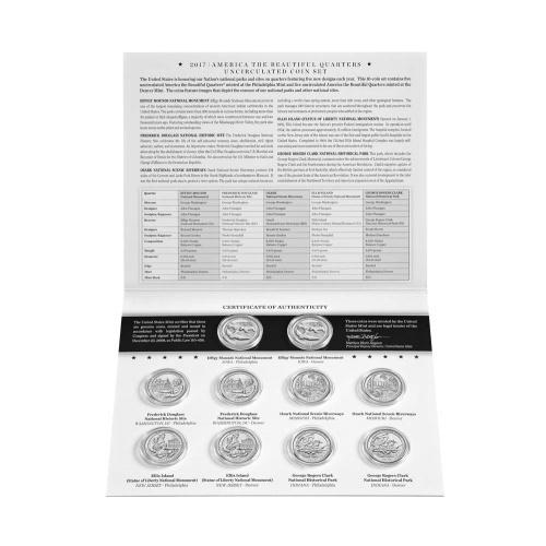 Серия монет США 2017, Национальные парки Америки. Набор (квотеров) 25 центов, UNC. Мондвор P и D