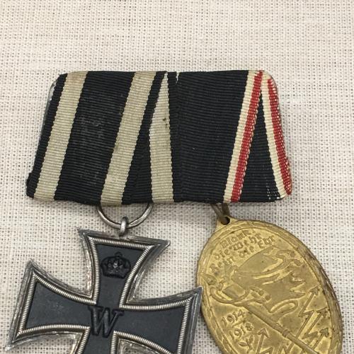 Железный крест, (на кольце клеймо "К") и Памятная медаль Военных ветеранов 1 мировая. 