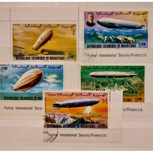 Очень редкие марки Мавритания авиация дирижабль почта Африка коллекция