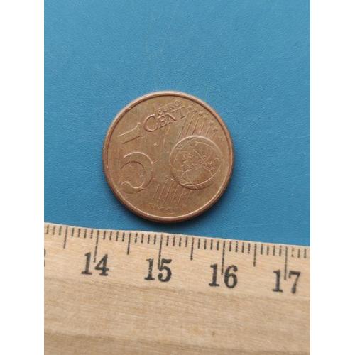 Германия - 5 евро цент 2002 года . Монетный Двор буква ( F ) - Б/У .