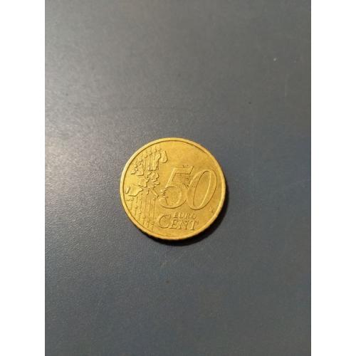 Германия - 50 евро цент 2002 года . Монетный Двор буква ( J ) - Б/У .