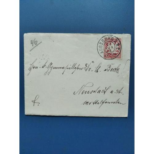 Германия - конверт с маркой прошедший почту 25 , 01 , 1908 года - Антиквариат . Б/У. Редкост .