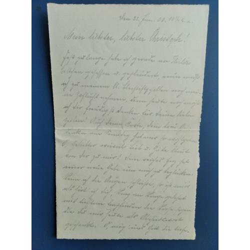 Германия - письмо 22 , 01 , 1908 года - Старинная качественная бумага - Б/У . Антиквариат . Редкост