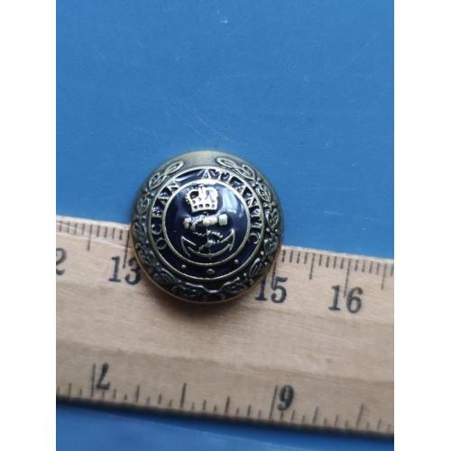 Пуговица - ВМФ - ЯКОРЬ - не магнитится - диаметр 20 мм . - Тяж . Мет . - Эмаль - Б/У . RR .