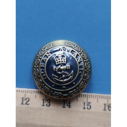 Пуговица - ВМФ - ЯКОРЬ - не магнитится - диаметр 28 мм . - Тяж . Мет . - Эмаль - Б/У . RR .