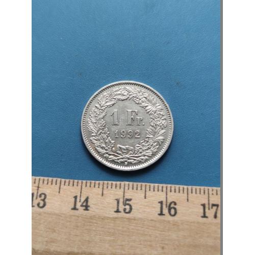 Швейцария - 1 франк 1992 года - Б/У .