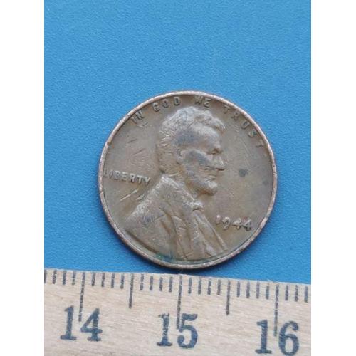 США - 1 цент 1944 год . Б/У .