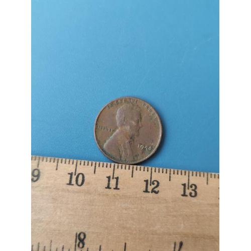 США - 1 цент 1944 год - Без буквы монетного двора . Б/У .