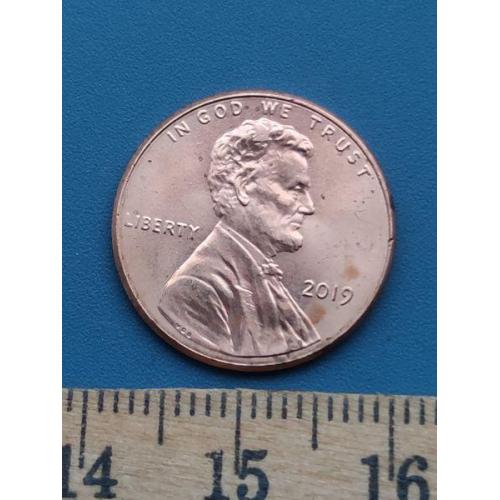 США - 1 цент 2019 год . Б/У .