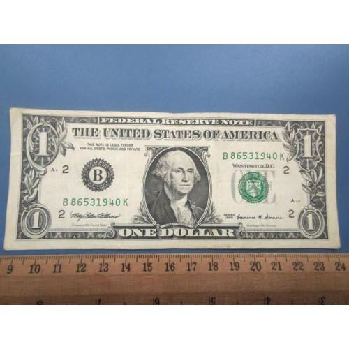 США - 1 доллар 1999 года - Монетный двор , буква ( В ) - Нью Йорк . - Б/У .