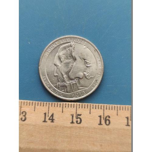 США - 25 центов 2013 год - Монетный двор , буква ( Р ) - Б/У .