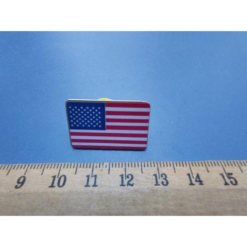 Значок - Флаг - США - клипса - Б/У .