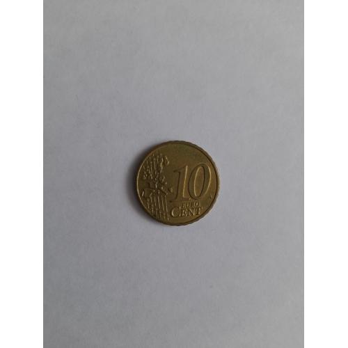 10 евроцентов, 2002 Отметка монетного двора: "A" - Берлин