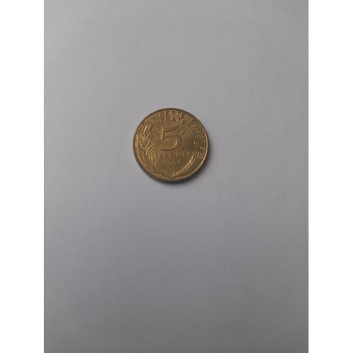 5 сантимов, 1993 Монетное отношение аверс/реверс (180°)