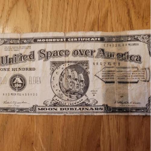 100 лунных долларов США 1969 г, НАСА. Сувенир