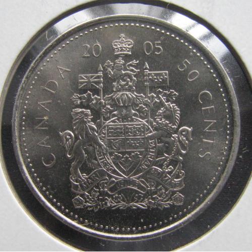 Канада 50 центов 2005 г. KM. # 494 холдер unc