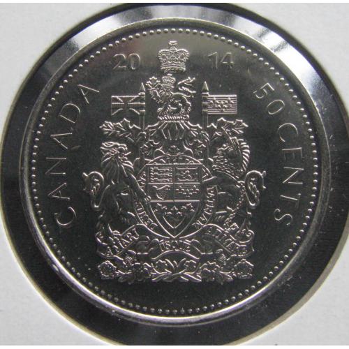 Канада 50 центов 2014 г. KM. # 494 холдер unc 