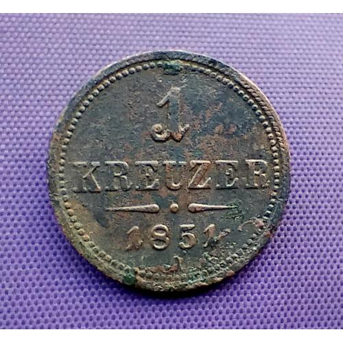  1 крейцер 1851 року