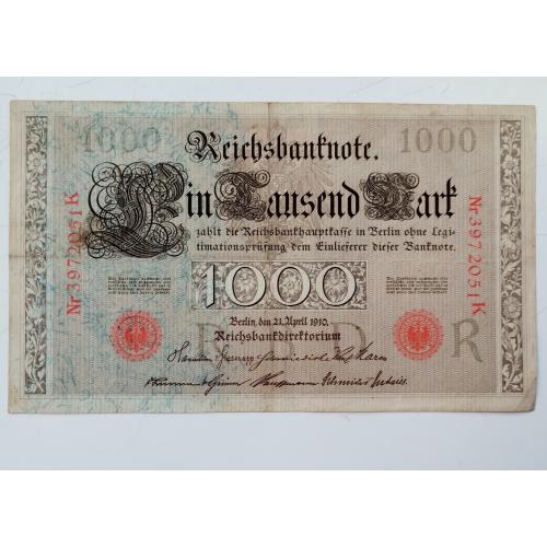 1000 марок 1910 року, Німеччина