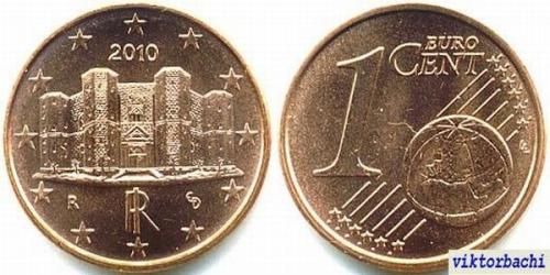 ​1 Евро цент. Италия 2010. Редкая монета