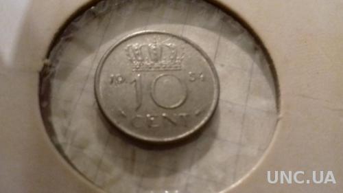 Монета Нидерланды 1954
