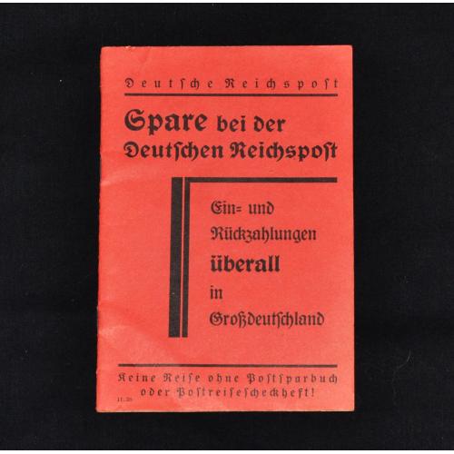 Германская имперская почта, Инструкции по почтовым сбережениям 1938 г.