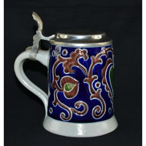 Кружка с крышкой Кольбальт Арт-деко. 