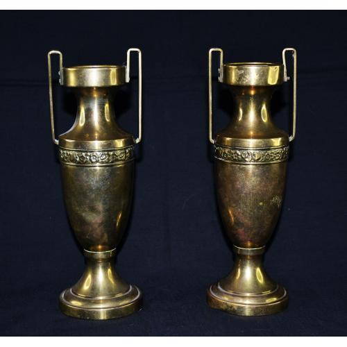  Пара винтажных латунных ваз. 