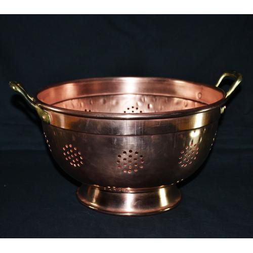 Винтажный медный дуршлаг-сушилка 