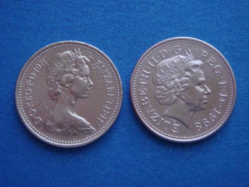 Великобритания, 1 +1 новый пенни 1971 г.,98г.