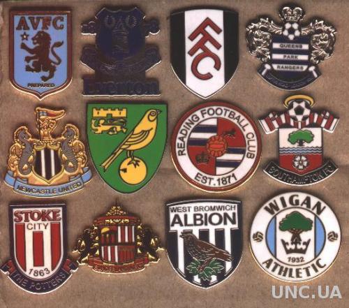 Англия, футбол, коллекция 12 клубов-большие, ЭМАЛЬ /England football clubs pin's