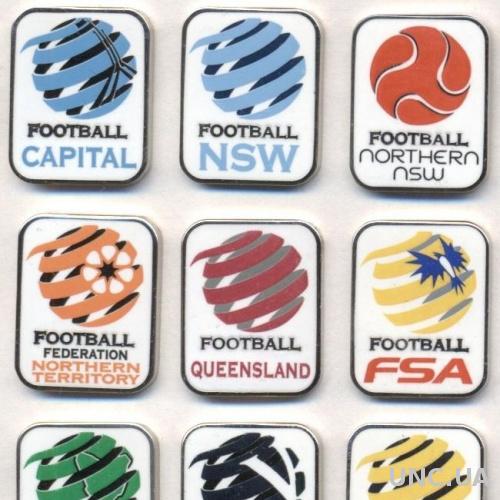 Австралия,футбол, коллекция 9 федер.,ЭМАЛЬ /Australia football federations pin's
