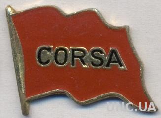 автомобиль Опель Корса, тяжелый металл / Opel Corsa car pin badge