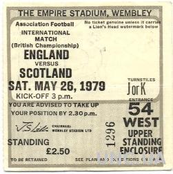билет Англия-Шотландия 1979 / England-Scotland British championship match ticket