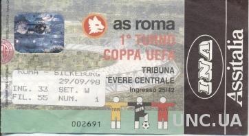 билет AS Roma, Italy/Италия-Silkeborg IF,Denmark/Дания 1998 match stadium ticket