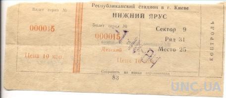 билет Динамо Киев-Нефтчи Баку 1984 / Dynamo Kyiv-Neftchi Baku, USSR match ticket
