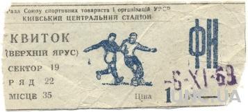 билет Динамо Киев-Зенит Ленинград 1969 /Dynamo Kyiv-Zenit,USSR match ticket
