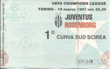 билет FC Juventus,Italy/Италия- Rosenborg BK,Norway/Норвегия а 1998 match ticket