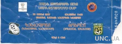 билет FC Zestaponi, Georgia/Грузия-FC Tobol, Kazakhstan/Казах. 2007 match ticket