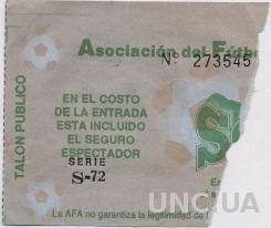 билет Racing,Argentina- San Lorenzo,Arg. MercoSur cup 1998 match stadium ticket