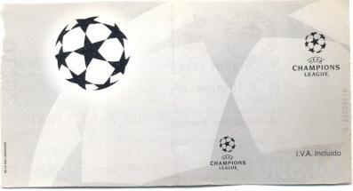 билет Real Madrid, Spain/Испания - Olympiacos, Greece/Греция 1997 match ticket
